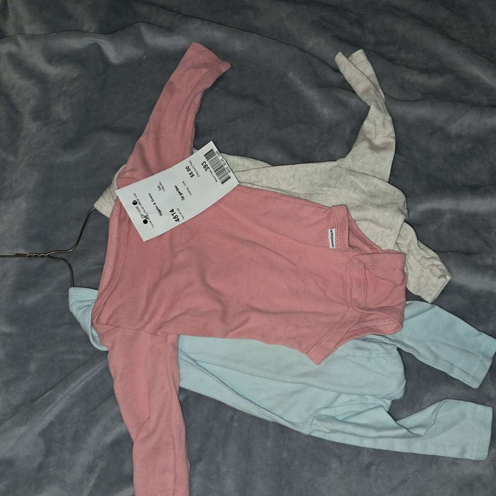Set of Long Sleeve Baby Onesies 3 Month Clothes Bundle
